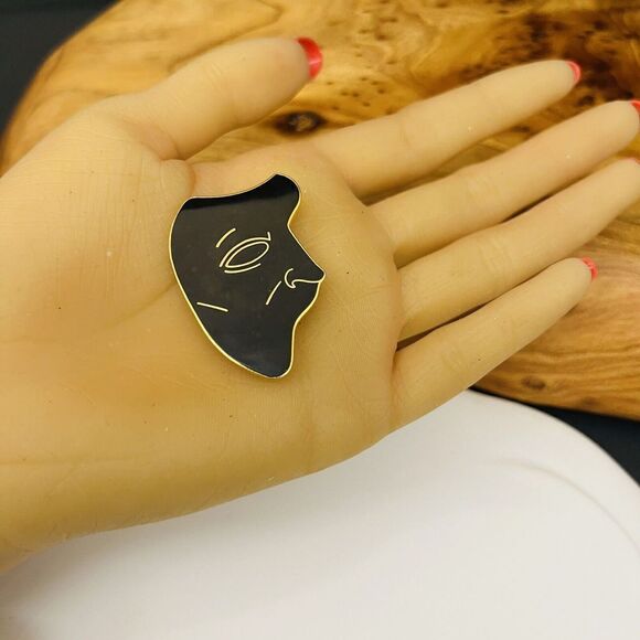 Vintage Albert Elovitz Phantom Of The Opera Black Enamel 1990 Brooch 4091 - Picture 4 of 8